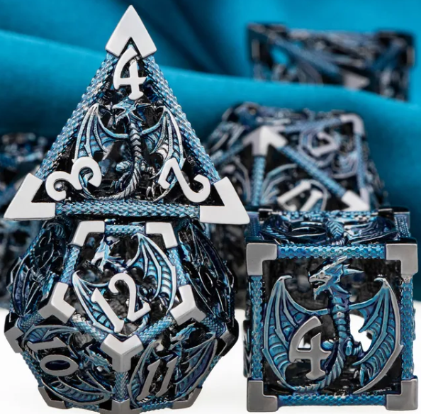 Hollow DND Metal Dice Set