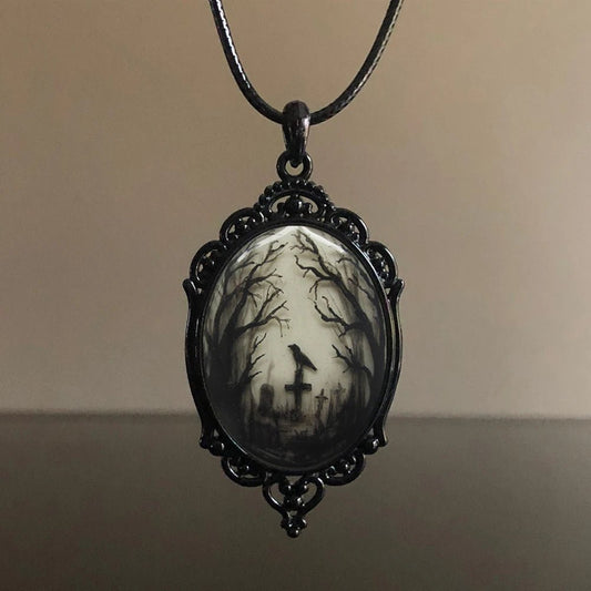 Crow Gothic Charm Necklace - DelveIn 2U - 200001034:201447815#AM0040;200007763:201336100