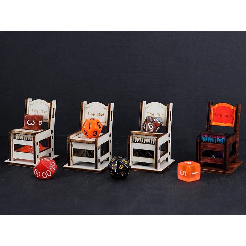 Dice Jail Time Out Chair - Set of 4 with a Random Dice Set - DelveIn 2U - <none>