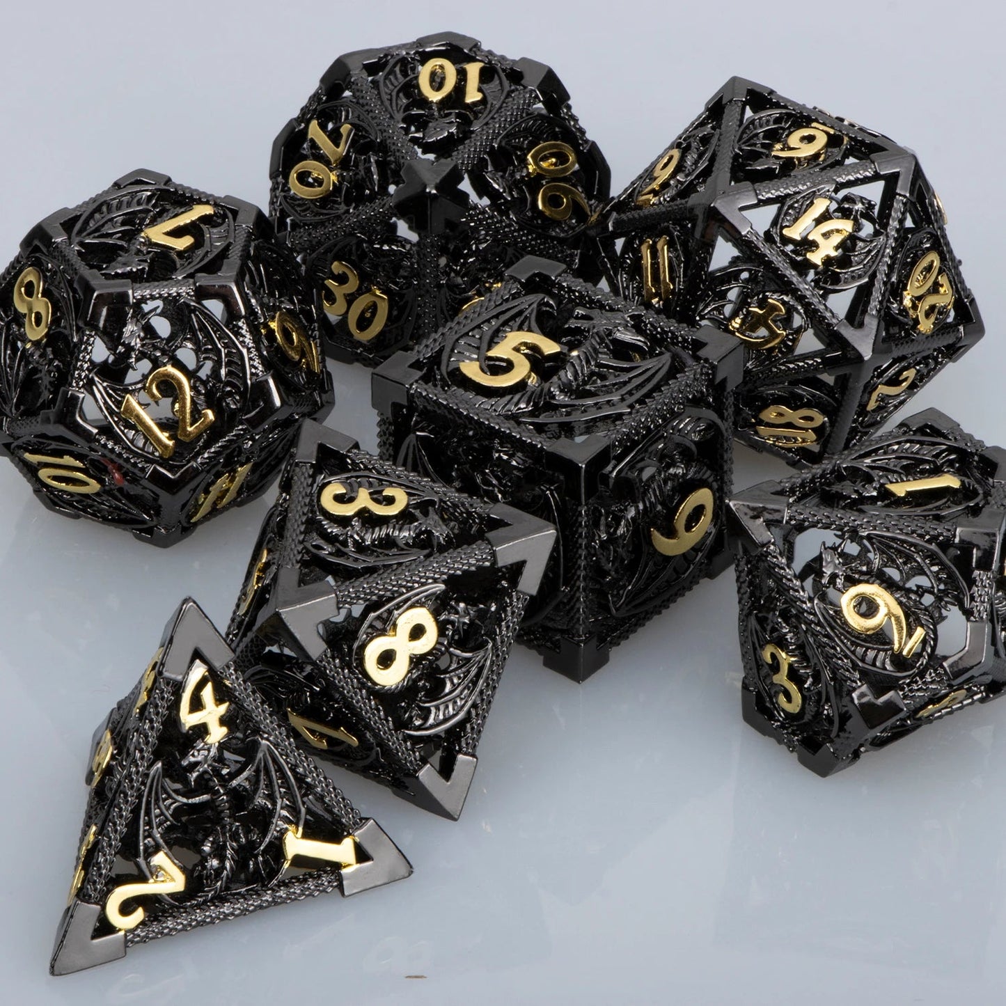 Hollow DND Metal Dice Set - DelveIn 2U - 3256804106037437 - DJ - 01