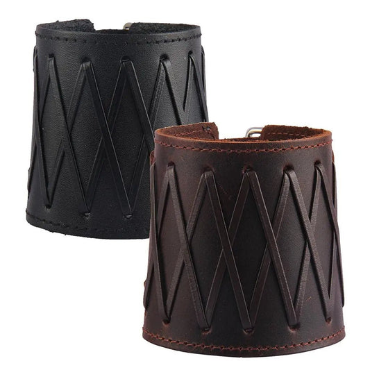 Laced Leather Wrist Braces - DelveIn 2U - 200001034:361180#Brown;200007763:201336100