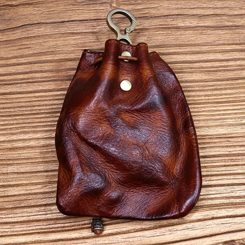 Leather Coin Purse With Keychain - DelveIn 2U - 14:366#Yellow