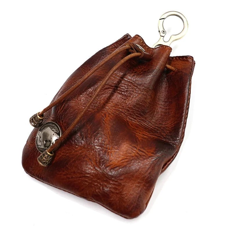 Leather Coin Purse With Keychain - DelveIn 2U - 14:366#Yellow