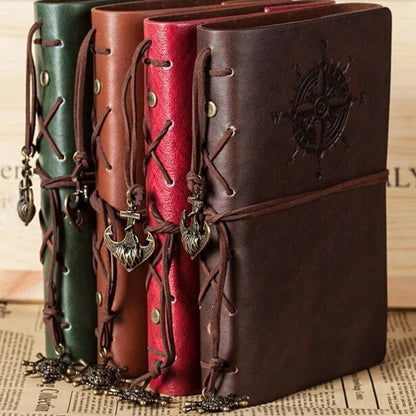 Leather Journal with Pirate Anchor - DelveIn 2U - 2251832617933698 - Red - Large 165x235mm