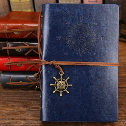 Leather Journal with Pirate Anchor - DelveIn 2U - 2251832617933698 - Blue - Large 165x235mm