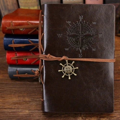 Leather Journal with Pirate Anchor - DelveIn 2U - 2251832617933698 - Coffee - Large 165x235mm