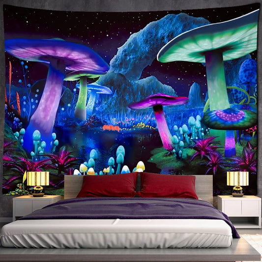 Mushroom Forest Hanging Wall Cover - DelveIn 2U - 14:200004889#gt777 - 1;5:203586281#150x130cm;200007763:201336100