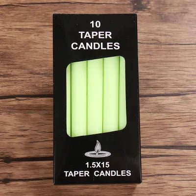 10pcs Taper Rod Soy Wax Candles - DelveIn 2U - 14:366#green 150MM X 15MM