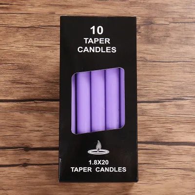 10pcs Taper Rod Soy Wax Candles - DelveIn 2U - 14:200006152#purple 200MM X 18MM