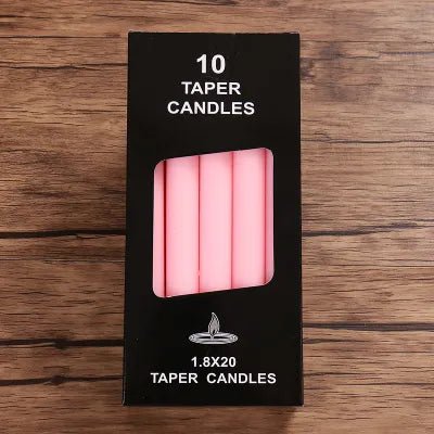 10pcs Taper Rod Soy Wax Candles - DelveIn 2U - 14:200002984#pink 200MM X 18MM