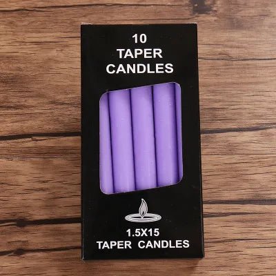 10pcs Taper Rod Soy Wax Candles - DelveIn 2U - 14:1052#purple 150MM X 15MM