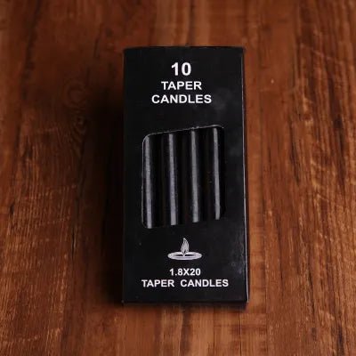 10pcs Taper Rod Soy Wax Candles - DelveIn 2U - 14:100018786#black 200MM X 18MM