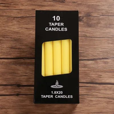 10pcs Taper Rod Soy Wax Candles - DelveIn 2U - 14:200004870#yellow 200MM X 18MM