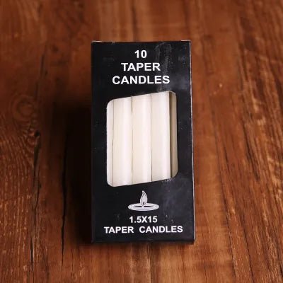 10pcs Taper Rod Soy Wax Candles - DelveIn 2U - 14:202930806#white 150MM X 15MM