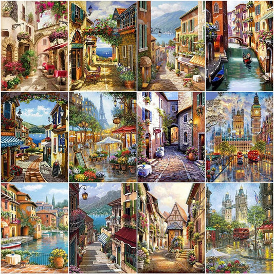 Beautiful Diamond Painting Kit - Street Scenes - DelveIn 2U - 14:29#93;5:201441338#Full Square 30X40cm