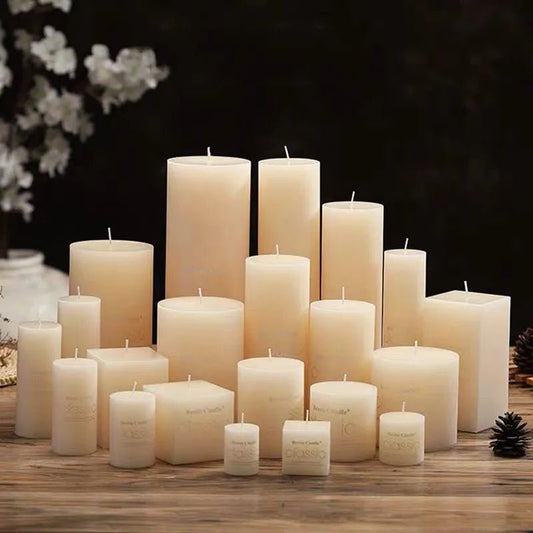 Classic Ivory White Cylindrical Candle - DelveIn 2U - 14:10#3.8X5CM(4PCS)