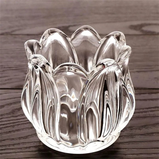 Crystal Glass Tulip Candle Holder - DelveIn 2U - 14:29#Frosted;5:361386;200116262:203194813