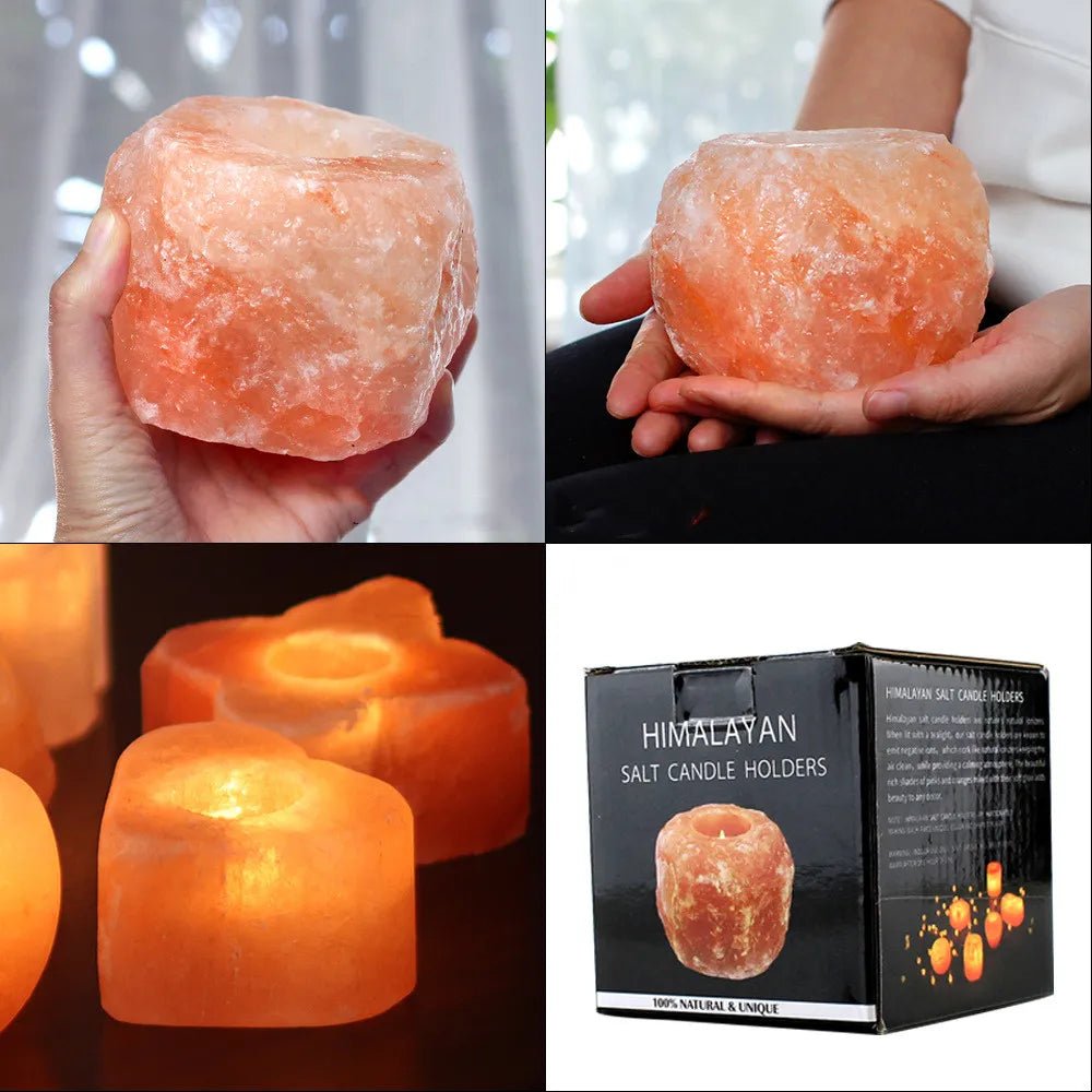 Natural Himalayan Salt Crystal Stone Candle Holder - DelveIn 2U - 14:347#Petal Shape 1KG