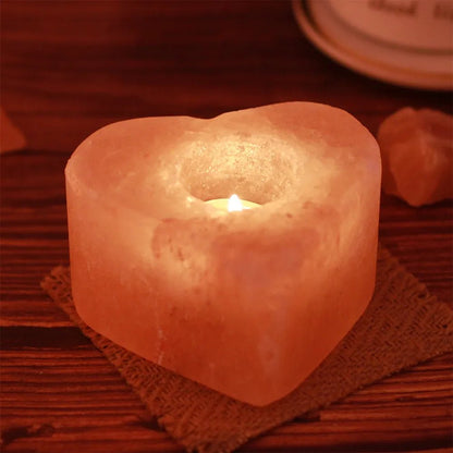 Natural Himalayan Salt Crystal Stone Candle Holder - DelveIn 2U - 14:175#Heart Shape 1KG