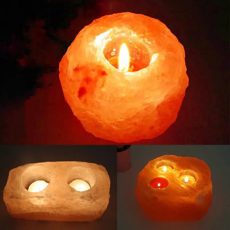 Natural Himalayan Salt Crystal Stone Candle Holder - DelveIn 2U - 14:347#Petal Shape 1KG