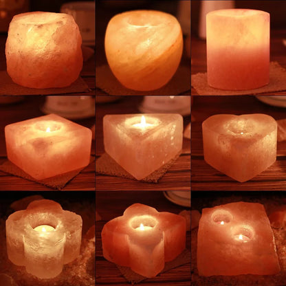 Natural Himalayan Salt Crystal Stone Candle Holder - DelveIn 2U - 14:29#Natural Shape 1KG