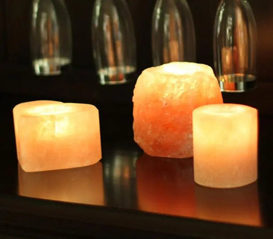 Natural Himalayan Salt Crystal Stone Candle Holder - DelveIn 2U - 14:347#Petal Shape 1KG