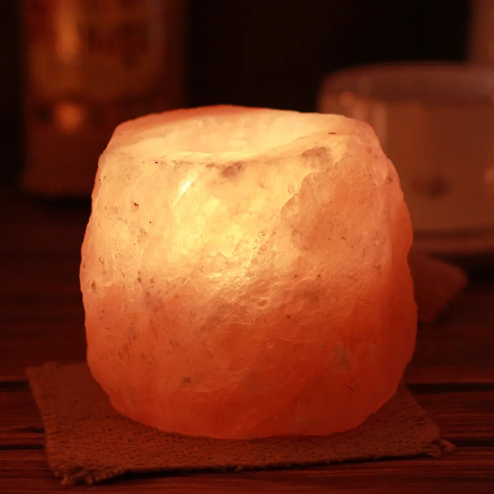 Natural Himalayan Salt Crystal Stone Candle Holder - DelveIn 2U - 14:29#Natural Shape 1KG