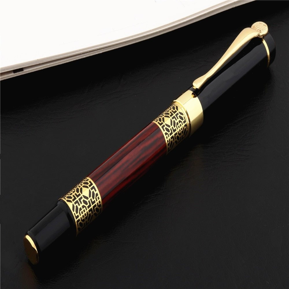 Red Mahogany Ball Point Pen - with Golden carving - DelveIn 2U - <none>