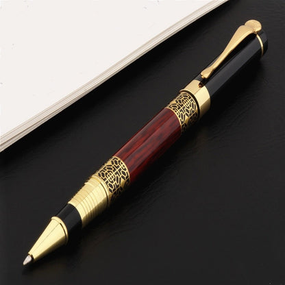 Red Mahogany Ball Point Pen - with Golden carving - DelveIn 2U - <none>