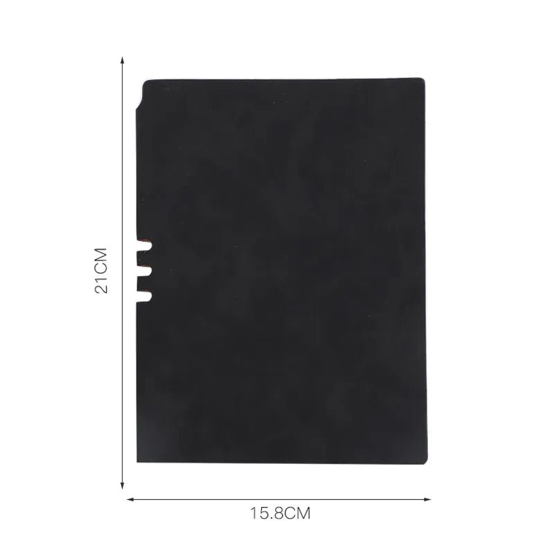 Retro Faux Leather Journal with Pen Holder - DelveIn 2U - 14:193#Black