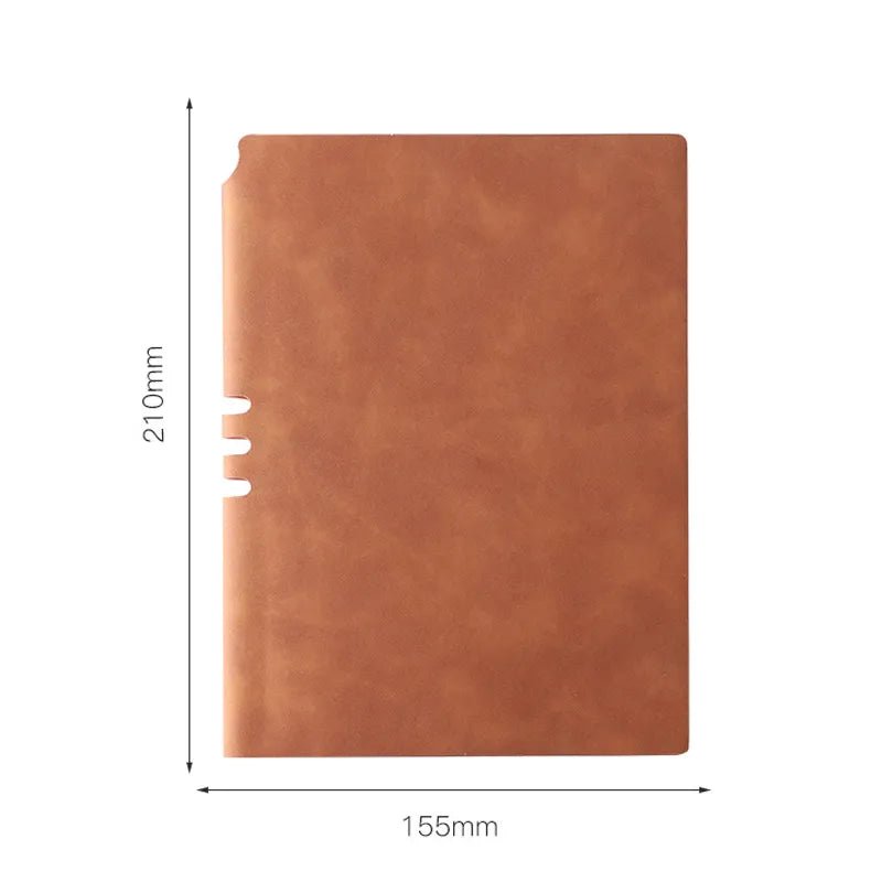 Retro Faux Leather Journal with Pen Holder - DelveIn 2U - 14:365458#Brown