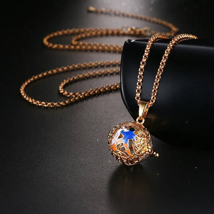 Square Hollow Music Ball Aromatherapy Necklace - DelveIn 2U - 200001033:200003757#1Pcs;200007763:201336100