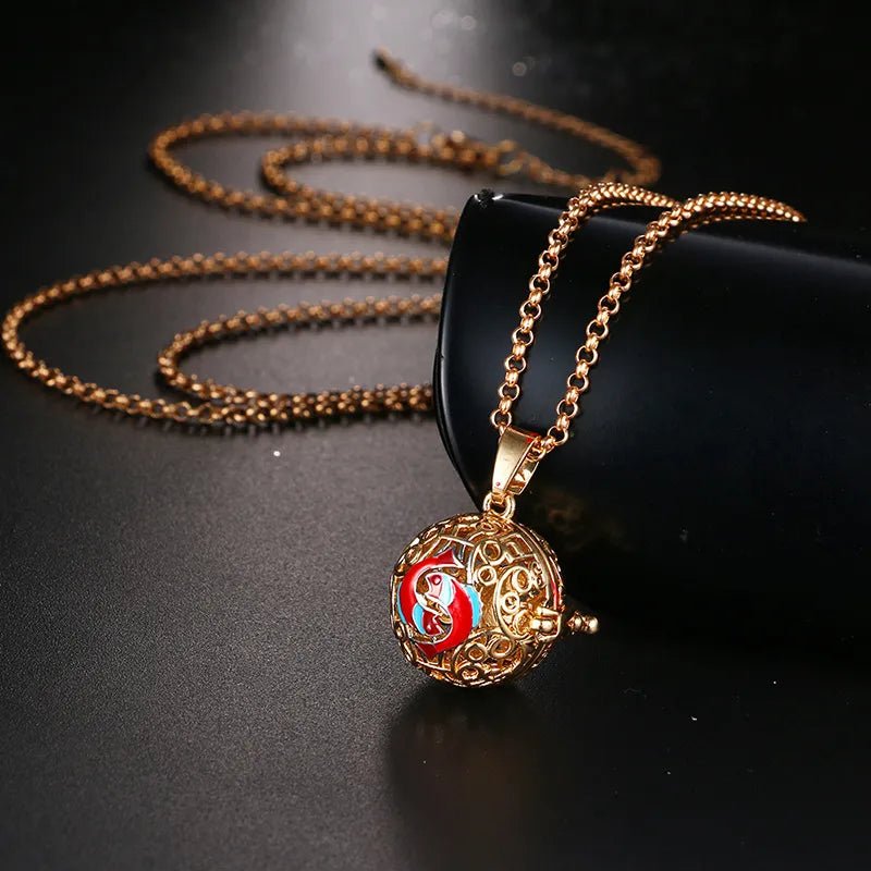 Square Hollow Music Ball Aromatherapy Necklace - DelveIn 2U - 200001033:361188#1Pcs;200007763:201336100