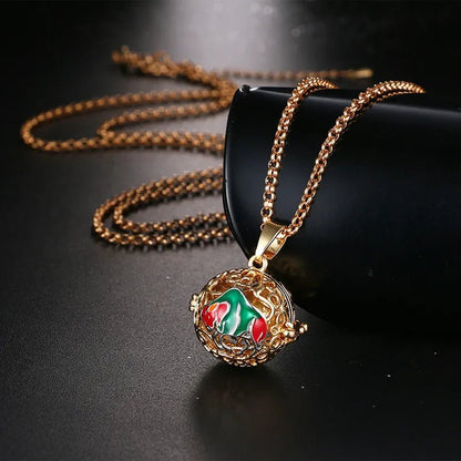 Square Hollow Music Ball Aromatherapy Necklace - DelveIn 2U - 200001033:200003759#1Pcs;200007763:201336100