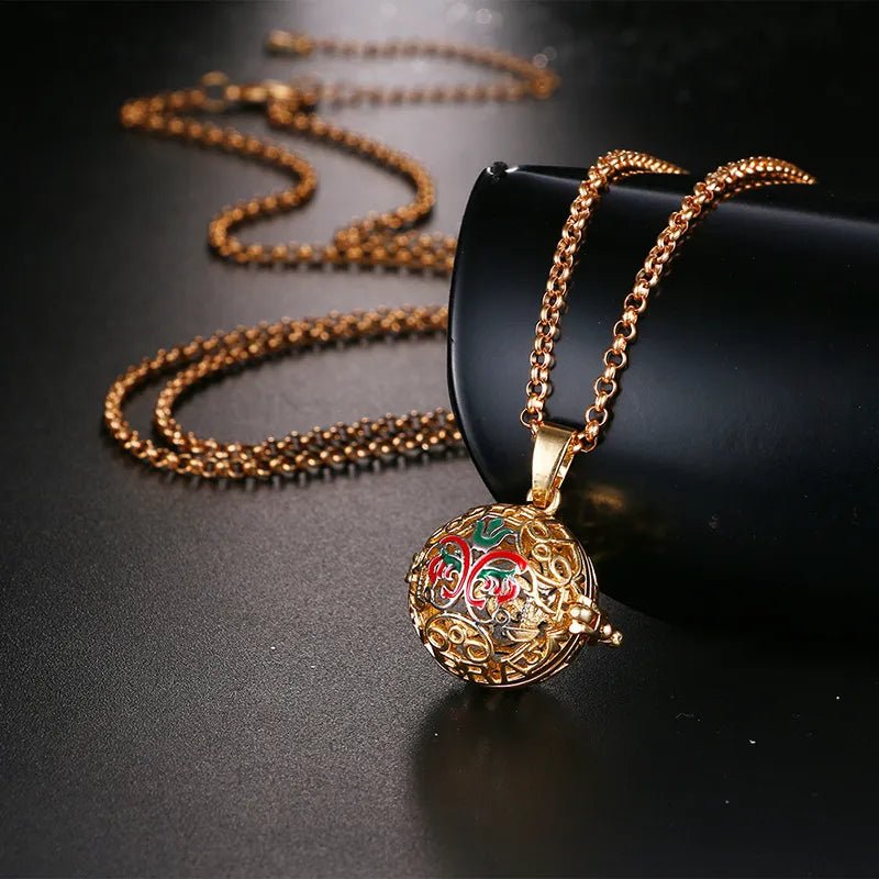 Square Hollow Music Ball Aromatherapy Necklace - DelveIn 2U - 200001033:200003762#1Pcs;200007763:201336100