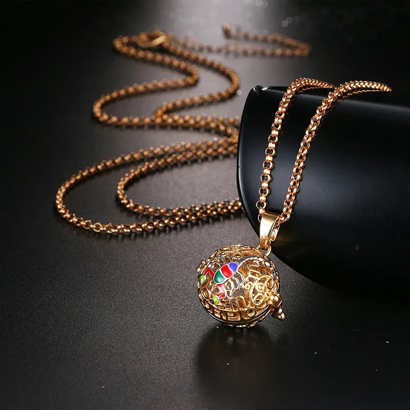 Square Hollow Music Ball Aromatherapy Necklace - DelveIn 2U - 200001033:200003763#1Pcs;200007763:201336100