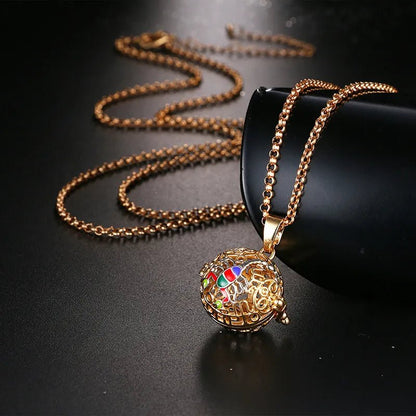 Square Hollow Music Ball Aromatherapy Necklace - DelveIn 2U - 200001033:200003763#1Pcs;200007763:201336100