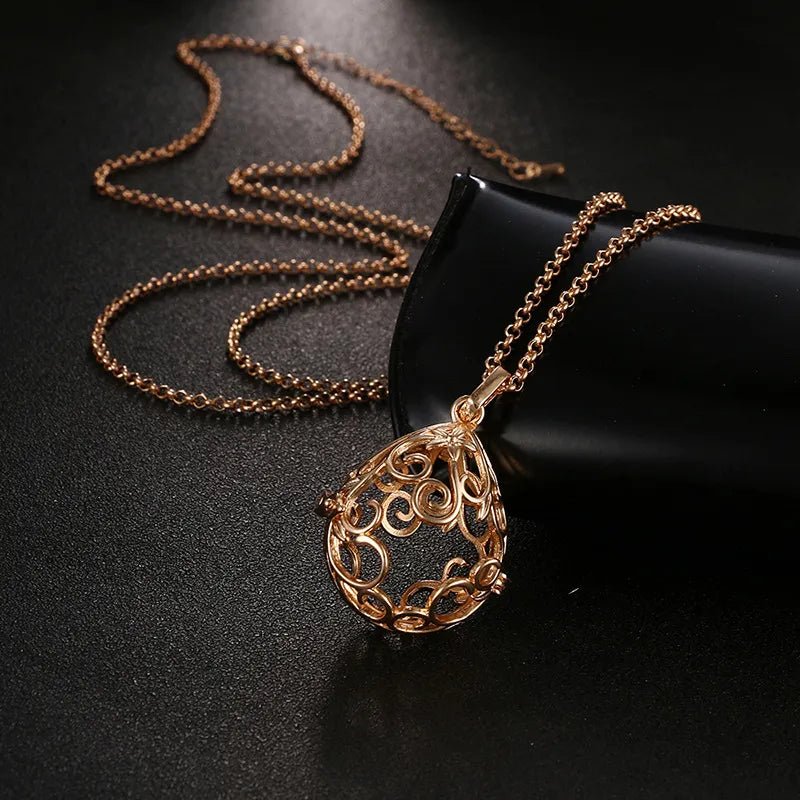 Square Hollow Music Ball Aromatherapy Necklace - DelveIn 2U - 200001033:202451840#1Pcs;200007763:201336100