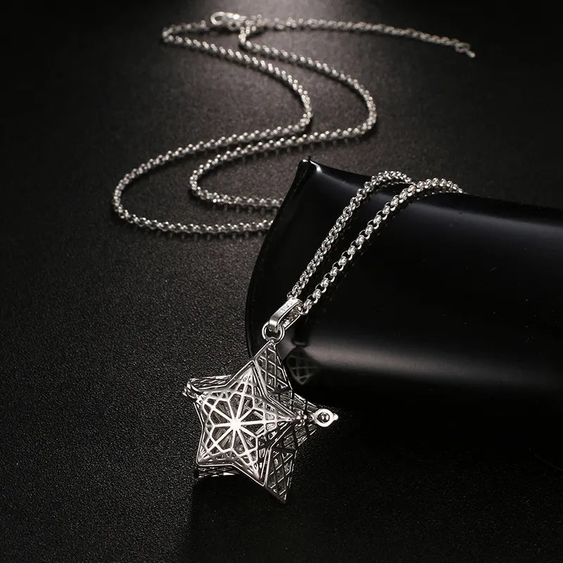 Square Hollow Music Ball Aromatherapy Necklace - DelveIn 2U - 200001033:865#1Pcs;200007763:201336100