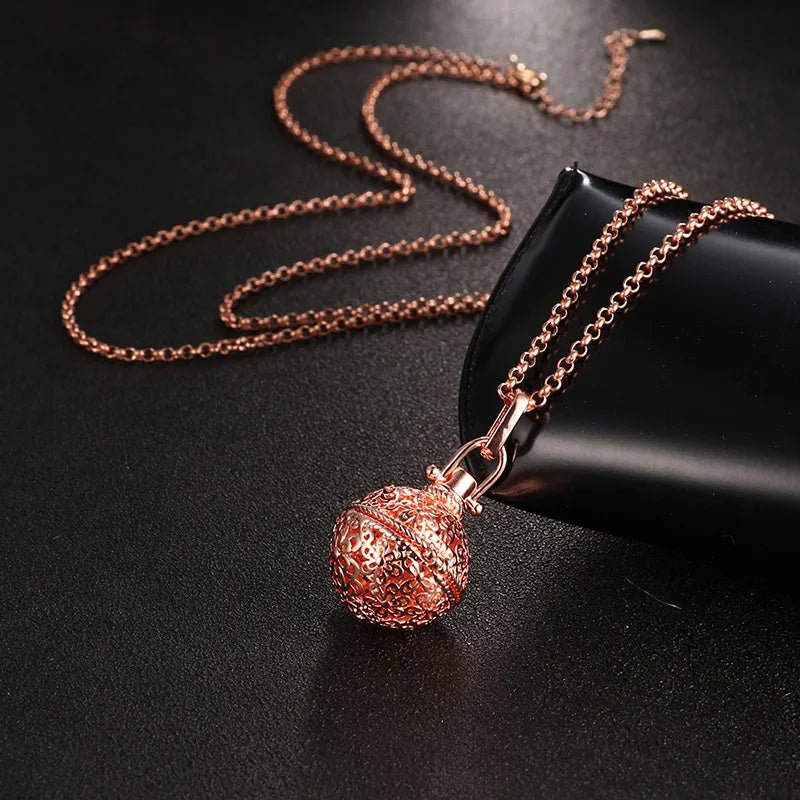 Square Hollow Music Ball Aromatherapy Necklace - DelveIn 2U - 200001033:7883453201#1Pcs;200007763:201336100