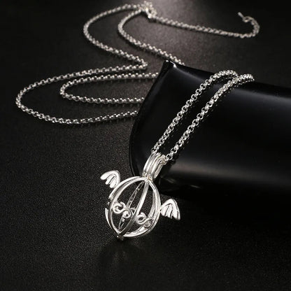 Square Hollow Music Ball Aromatherapy Necklace - DelveIn 2U - 200001033:173#1Pcs;200007763:201336100