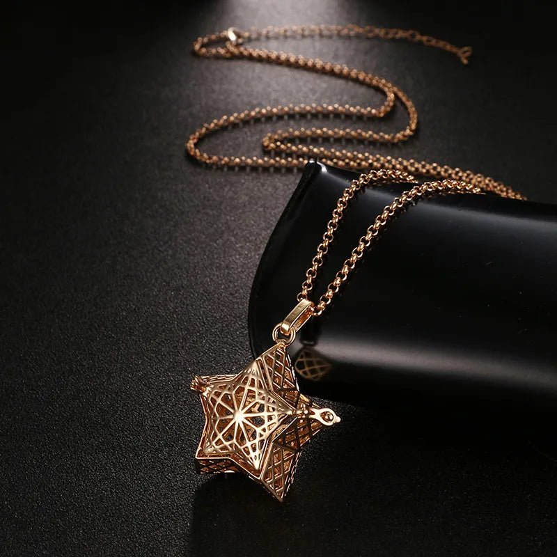 Square Hollow Music Ball Aromatherapy Necklace - DelveIn 2U - 200001033:350853#1Pcs;200007763:201336100