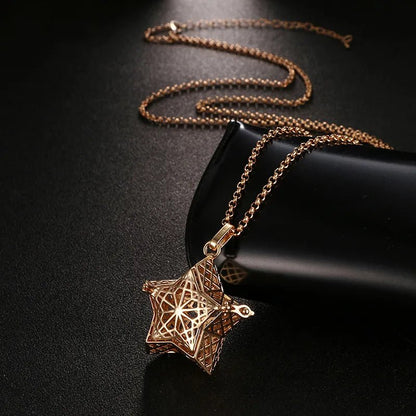 Square Hollow Music Ball Aromatherapy Necklace - DelveIn 2U - 200001033:350853#1Pcs;200007763:201336100