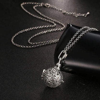 Square Hollow Music Ball Aromatherapy Necklace - DelveIn 2U - 200001033:17053024#1Pcs;200007763:201336100