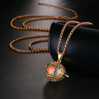 Square Hollow Music Ball Aromatherapy Necklace - DelveIn 2U - 200001033:200003761#1Pcs;200007763:201336100